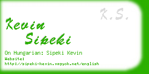 kevin sipeki business card